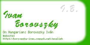 ivan borovszky business card