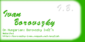 ivan borovszky business card